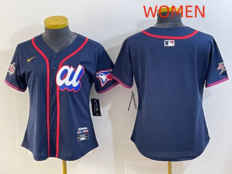 Women 2025 Toronto Blue Jays Blank Drak Blue All star Nike MLB Jersey style 01->women mlb jersey->Women Jersey